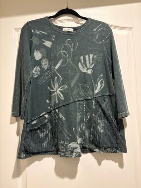 Rustic Teal Floral Layered Tunic by JaHid & Co.